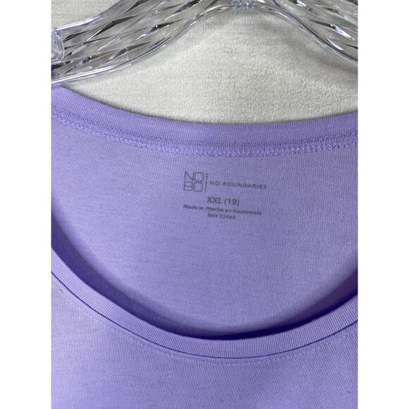 NO BOUNDARIES Tee Shirt Jr XXL(19) Purple Short Sleeve Scoop Y2K 90s Retro NWT - Picture 2 of 8